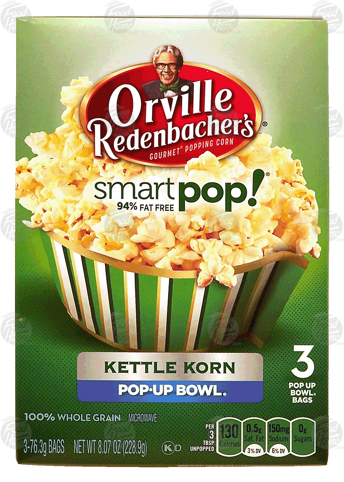 Orville Redenbacher's Smart Pop! kettle korn slightly sweet slightly salty, microwave popcorn, 94% fat free, 3-pk Full-Size Picture